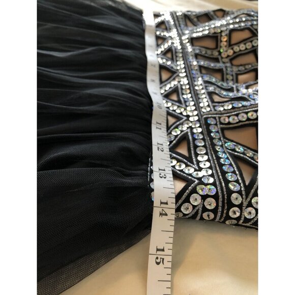 Vintage Blondie Nites Stacy Sklar Strapless Embellished Tulle Dress 7 y2k Prom - Picture 9 of 10